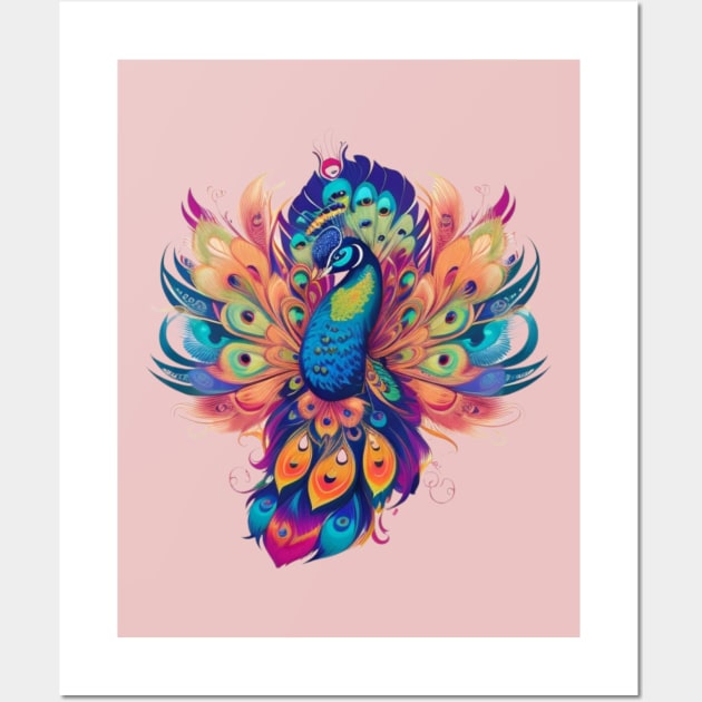 Rainbow of Peacock Delight Wall Art by Silvana Collection